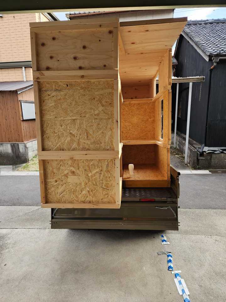 茶臼山号の骨組みに使う角材